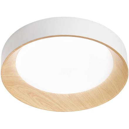 Luce Ambiente Design LED plafondlamp Arka, Ø 50 cm, wit/houtlook, metaal, CCT