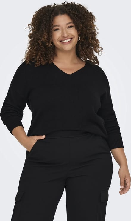 Only Carmakoma Trui Carmargareta Ls Pullover Knt Noos 15267202 Black Dames Maat - W46 X L48