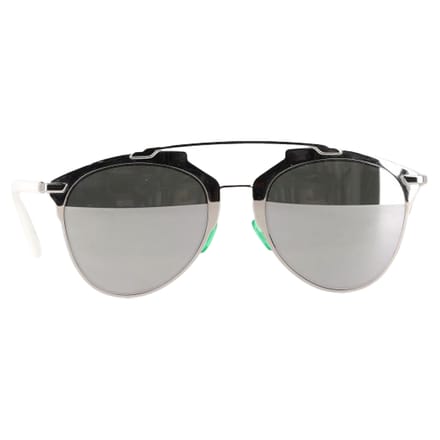 Dior Weerspiegelde Piloten Zonnebril in Zilver Metaal