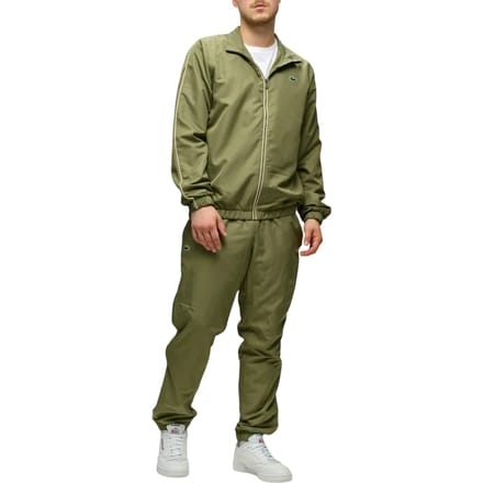 Lacoste Trainingspak met trechterhals en logo voor heren (Kaki Groen)