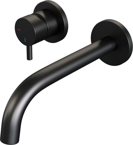 Brauer Black Edition inbouw wastafelmengkraan met gebogen uitloop en rozetten model B2 mat zwart