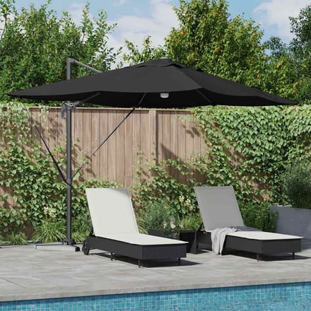 vidaXL - Parasol - Zwart - 351 - x - 250 - x - 253 - cm - Polyester - en - Aluminium