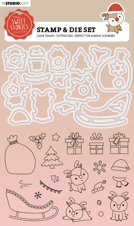 Studio Light Sweet Stories Stamp & Cutting Die Reindeers