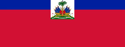 Vlag Haiti Met Wapen 100x150cm - Glanspoly