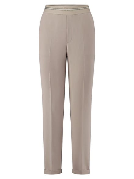 Enkellange broek pasvorm Regular Fit Van Fadenmeister Berlin beige