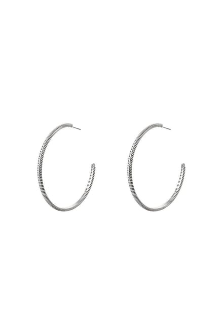Stainless steel hoop earrings -Oorbellen- Zilver- Yehwang
