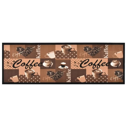 vidaXL - Keukenmat - wasbaar - Coffee - 45x150 - cm - bruin