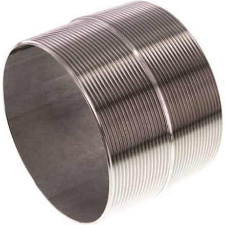 R 4'' RVS Dubbele Pijpnippel 20 Bar DIN 2982 - 80mm - FL2S-M-ST-400R-80L