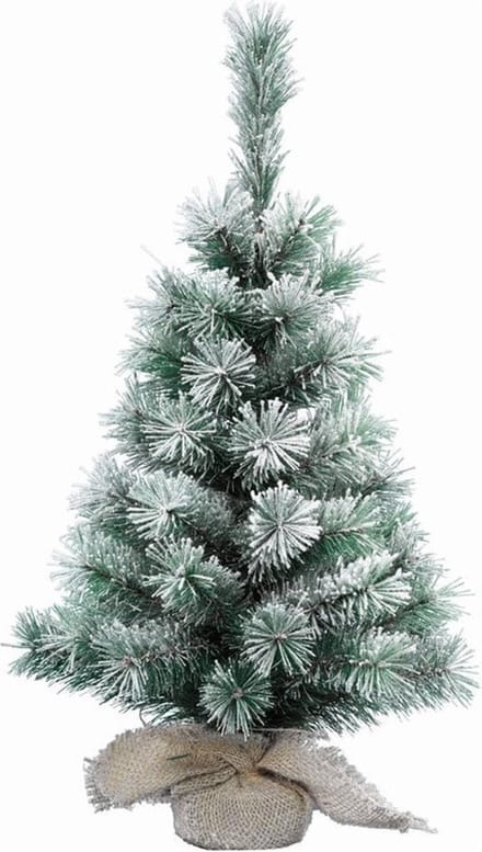 Finley Kunst kerstboom - klein - besneeuwd - 60 cm - D36 cm - kunstboom - miniboom - sneeuw