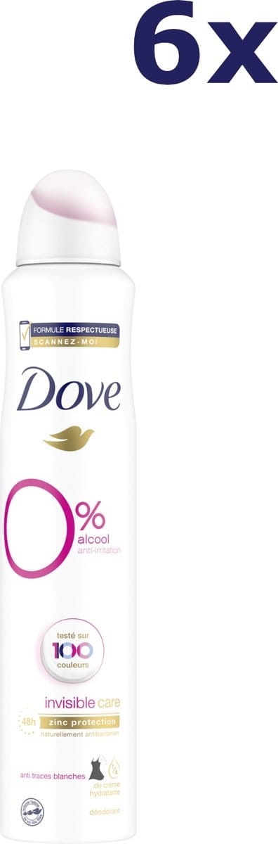 6x Dove 200ml deo spray women invisible care