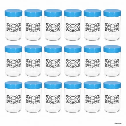 18-delige set bewaarglas IDA met kunststof deksel blauw – 24868