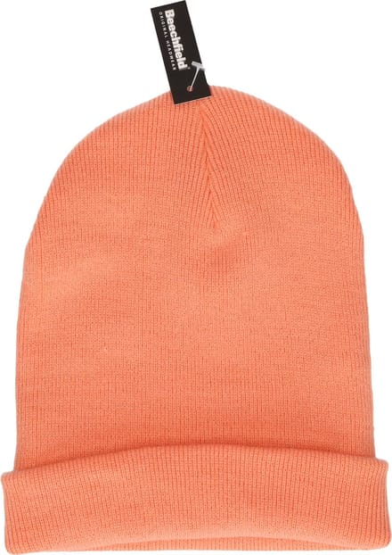 Beechfield Basic dames / heren beanie wintermuts - 100% soft Acryl - zalmroze - Super soft - Brede omslag band