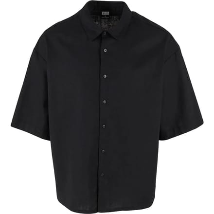 Urban Classics - Boxy Cotton Linen Overhemd - 4XL - Zwart