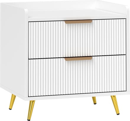 HOMCOM-Nachtkastje-MDF-50 x 40 x 50 cm-Wit