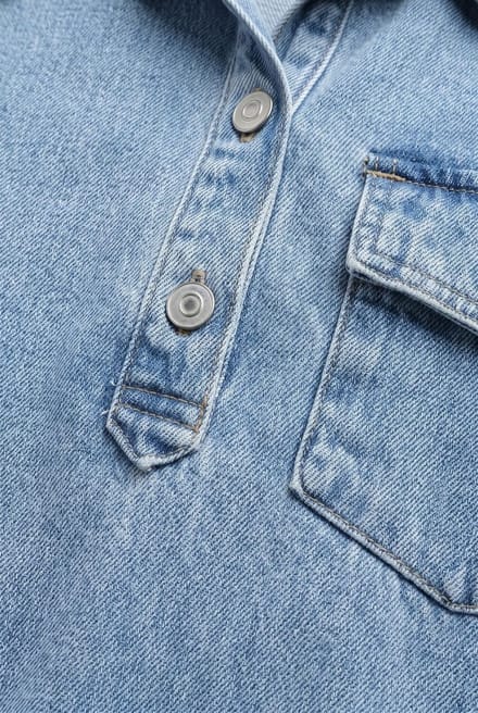 EDITED Asta Denim Dress Dames - Jurk - Lichtblauw - Maat 42
