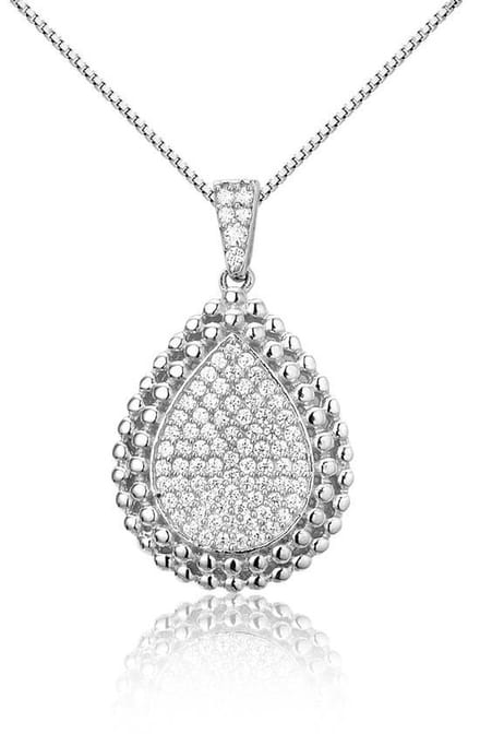 Montebello Ketting Malaxis - 925 Zilver Gerhod. - Druppel - 15x25mm - 45cm