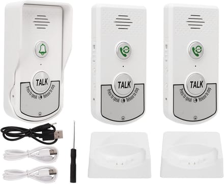 Draadloze Intercom voor Deur met 2 Ontvangers voor Thuis en Kantoor