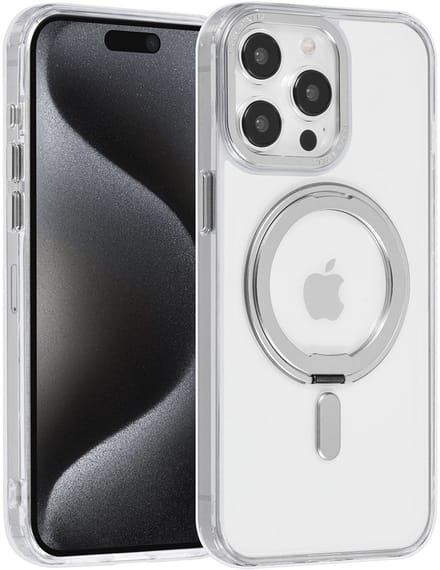 UNIQ Accessory Back Cover - Transparant - MagSafe Ring Stand - Geschikt voor iPhone 15 Pro Max