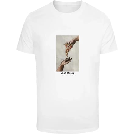 Mister Tee - God Given Pizza Heren Tshirt - 4XL - Wit
