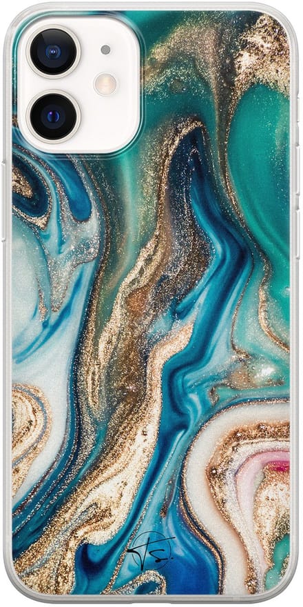 Hoesje geschikt voor iPhone 12 Mini - Magic marble - Soft Case - TPU - Marmer - Multi - Mooie Telefoonhoesjes