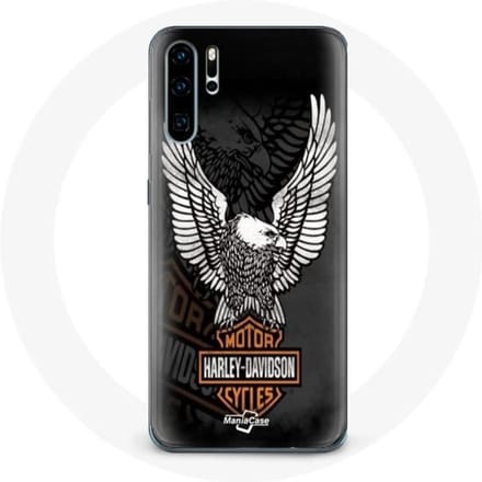 Coque pour Huawei P30 - Harley Davidson - Aigle logo - Rigide - Protection - Noir