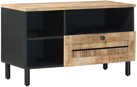 vidaXL - Opbergkasten - Bruin - en - zwart - 80 - x - 33,5 - x - 46 - cm