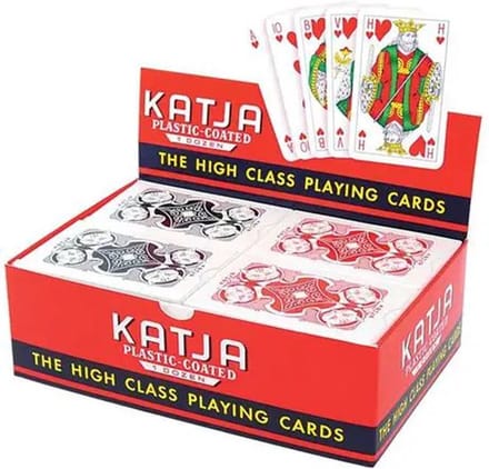 Katja speelkaarten - Bridgekaartenset 12 stuks ( 6 rood, 6 blauw)