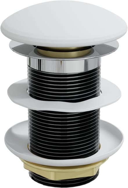 Afvoerstop - Drukventiel - Wastafel Gebruik - Zonder Overloop - 1 1/4 Inch - Wit