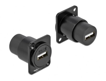 USB-A D-type module | USB2.0 | zwart