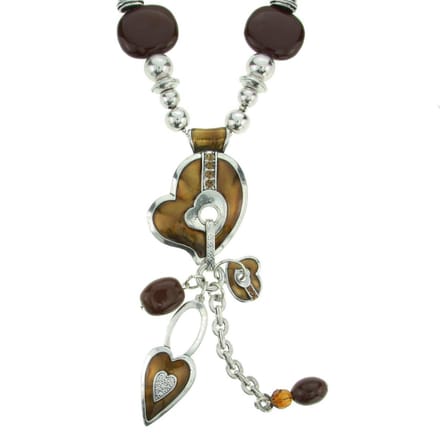 Behave - Lange ketting Marcia met hartvormige hanger - 86 cm