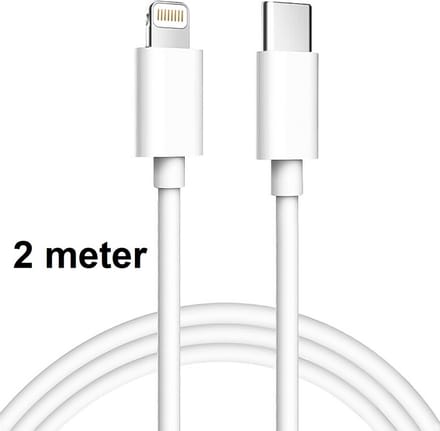 Oplaadkabel - 2 Meter Lang - Compatibel met iPhone 14 & iPad Pro - USB C naar Lightning