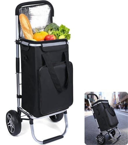 Boodschappentrolley met Koelvak - Boodschappentrolley - Boodschappenwagen - Zwart