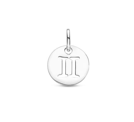 Zilver Gerhodineerde Hanger sterrenbeeld tweeling 1333696