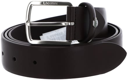 LACOSTE Leren Riem Casual 35 Stitched Edges W100 Dragonfly Used Donkerbruin