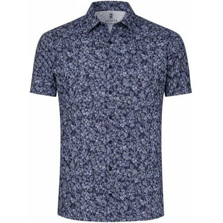 Desoto Overhemd Abstract Floral Pattern Donker Blauw / male