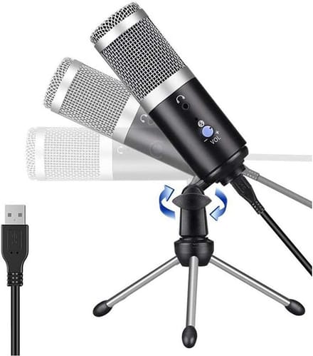Podcast Microfoon - Condensor Microfoon - Studio Opnames - Professionele Geluidskwaliteit - USB Aansluiting - Wit