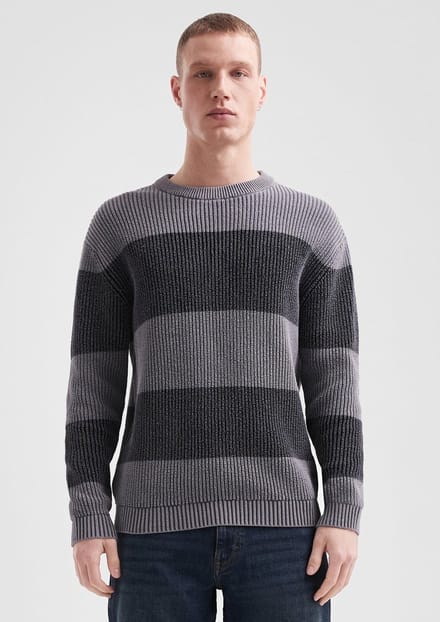 Q/S designed by - Heren pull - Maat L - Mannen - GRIJS - katoen