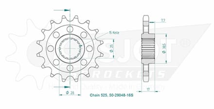 Pignon sortie boite Esjot pour moto Ducati 1200 MULTISTRADA V4 S 16 dts pas 525