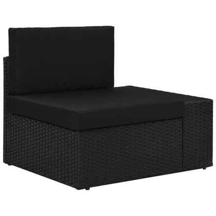 vidaXL - 9-delige - Loungeset - met - kussens - poly - rattan - zwart