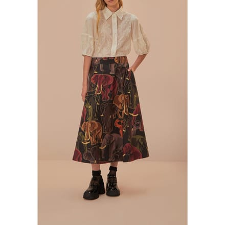 FARM Rio Embroidered White Short Sleeve Blouse Größe: M | Blusen Outlet | Damen | Weiß