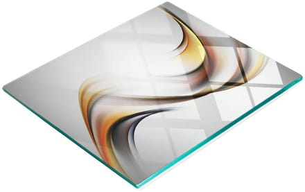 Stijlvol en duurzaam glazen bord met abstracte golfprint, 60x52 cm