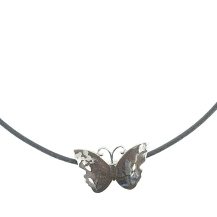 Behave - Vlinder ketting dames - Zwarte emaille - Elegante stijl