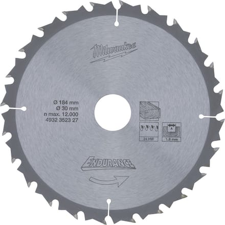 Cirkelzaagblad 184 x 30 mm (24 tanden)