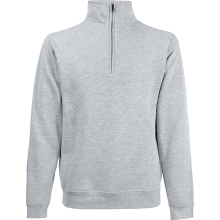 Fruit Of The Loom Heren Premium 70/30 Ritssluiting Neck Sweatshirt (Heater Grijs)
