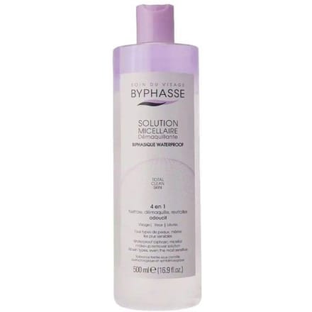 Solution micellaire démaquillante - BYPHASSE - 500ml - Waterproof - Tous types de peau - Douceur