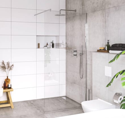 Saqu Solo Douchewand - Incl. Antikalk 100x200 cm - Nanoglas/- Aluminium - Inloopdouche