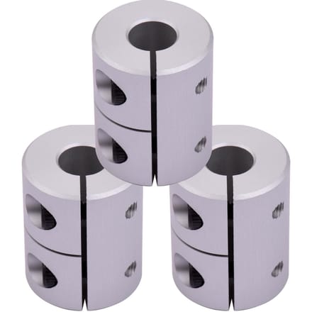 Aibecy stijve askoppeling 5 mm tot 8 mm boring L23xD18 askoppelingconnector voor 3D-printer 3pcs zilver