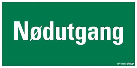 Pickup - NØDUTGANG - conform NEN-EN-ISO 7010 bord 30x15 cm