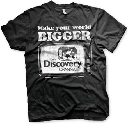 Discovery Channel Heren Tshirt -S- Make Your World Bigger Zwart