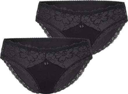 Merry Style Dames Slip Onderbroek - Katoen - Regular Taille - 2-Pack - MS-GAB-92-Hipsters-2P - Zwart (2Pack) - M